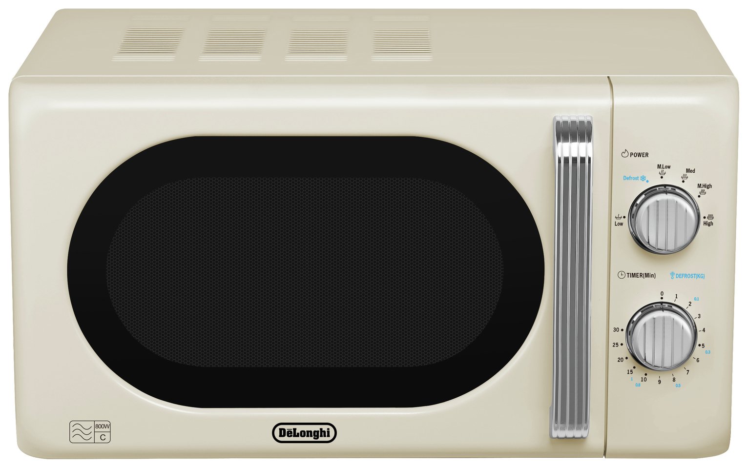 De'Longhi Argento Flora 800W Standard Microwave - Cream 