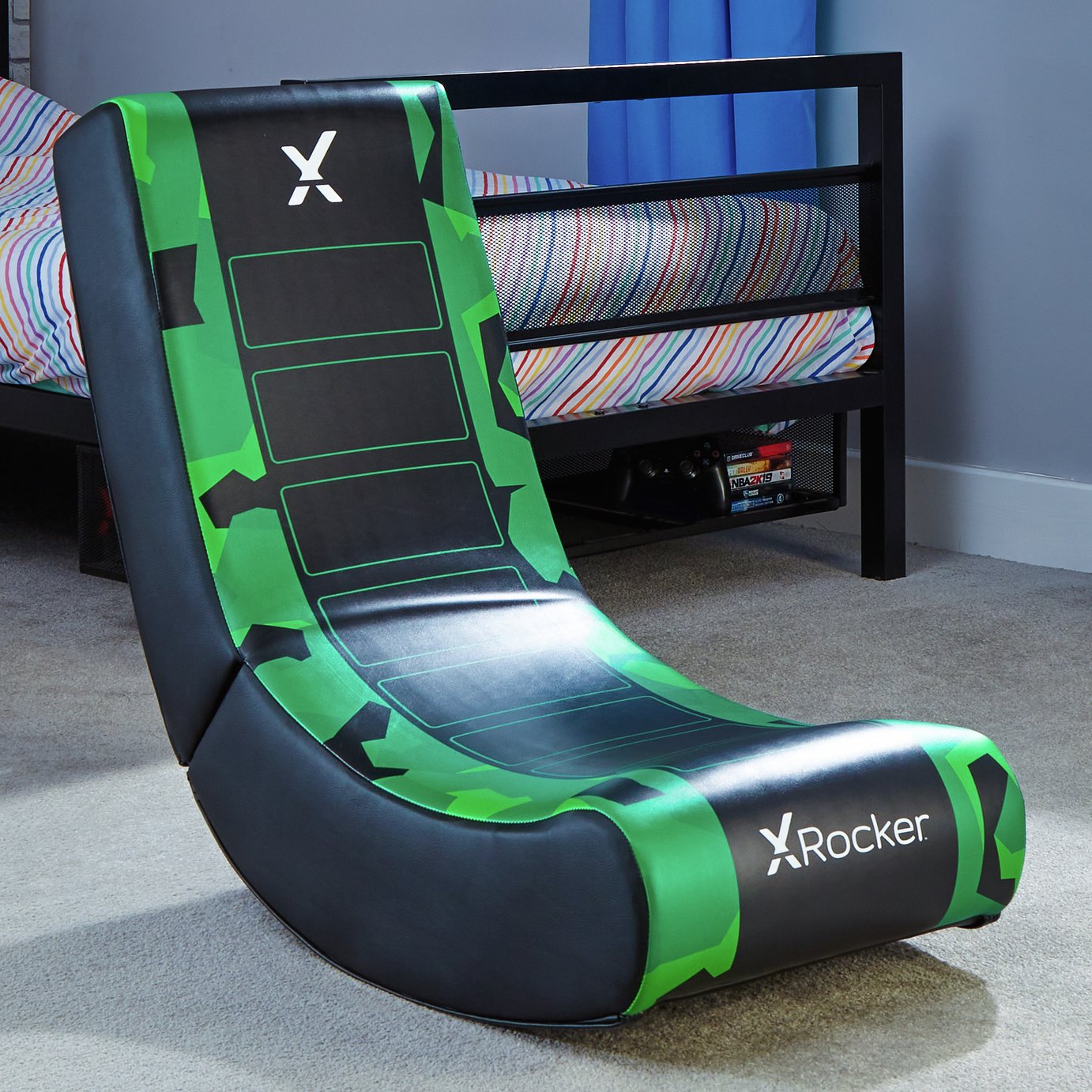 X Rocker Video Rocker Junior Gaming Chair - Green Camo