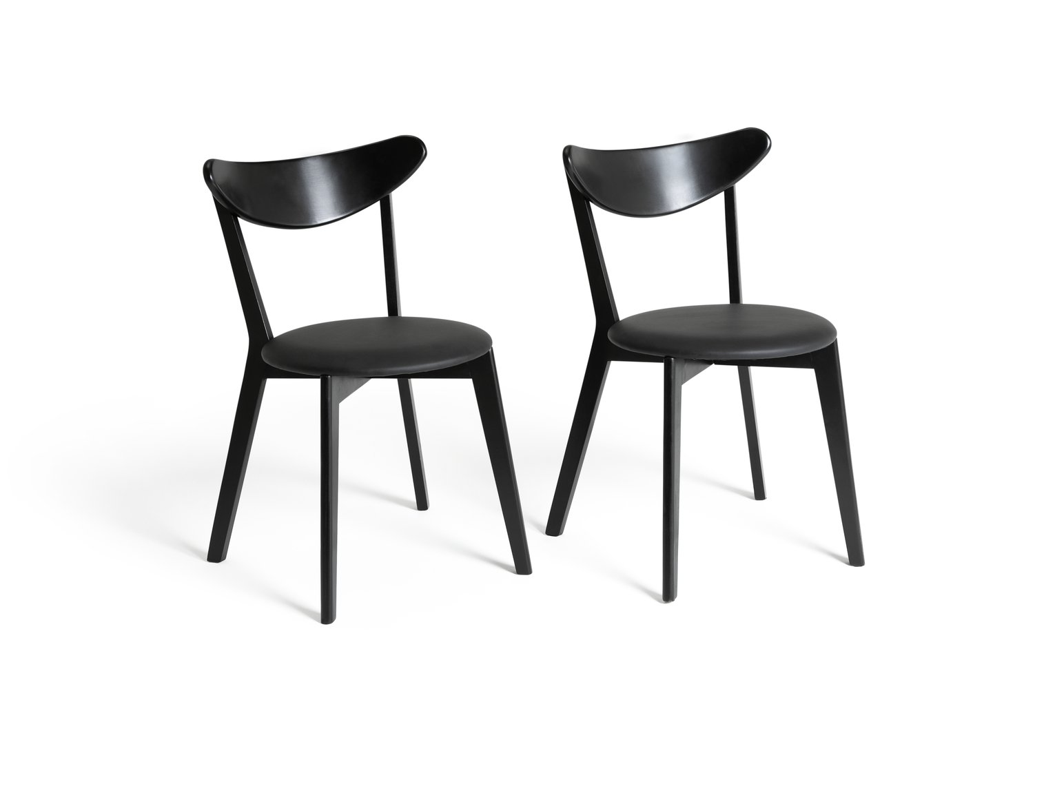 Habitat Sophie Pair of Faux Leather Dining Chair - Black