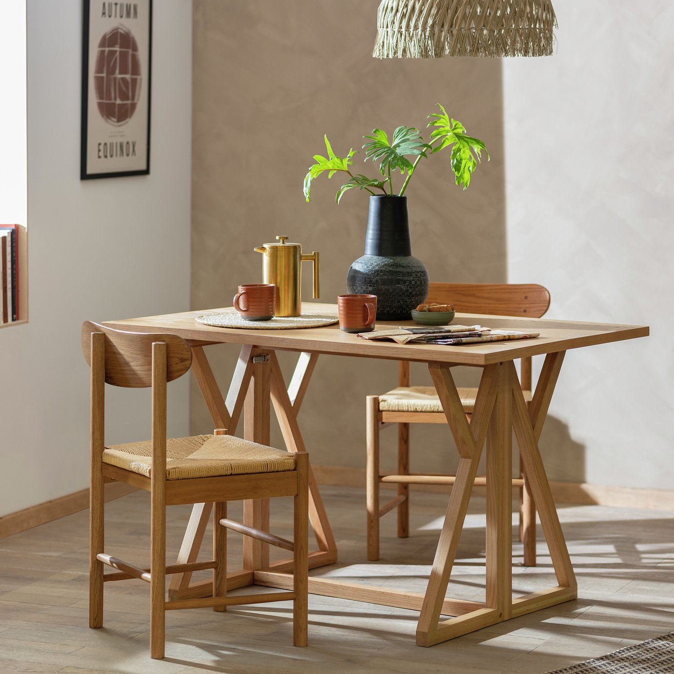 Habitat Heath Oak Veneer 4 Seater Folding Table - Oak