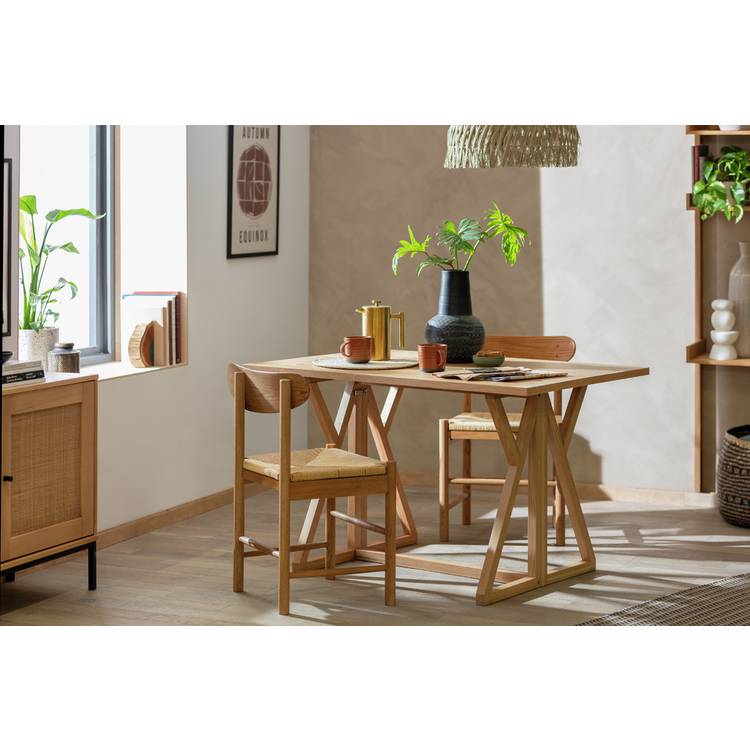 Habitat Heath Oak Veneer 4 Seater Folding Table - Oak 0