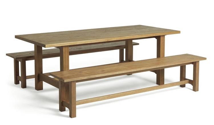 Habitat Denver Solid Wood Dining Table & Bench Set - Pine