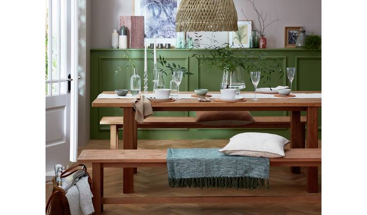 Real wood dining table deals with bench