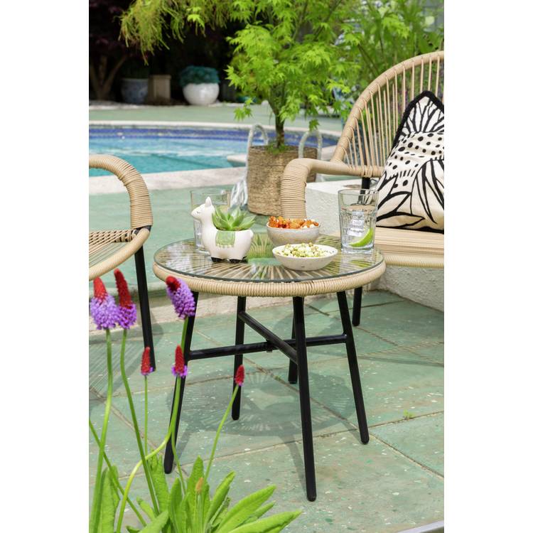 Habitat Java 2 Seater Metal Garden Bistro Set - Natural 0