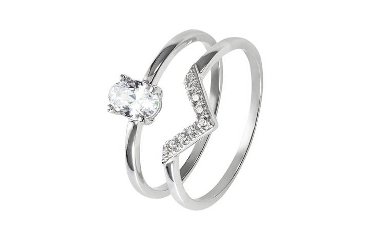 Buy Revere 9ct White Gold Cubic Zirconia Engagement Ring - U | Womens ...