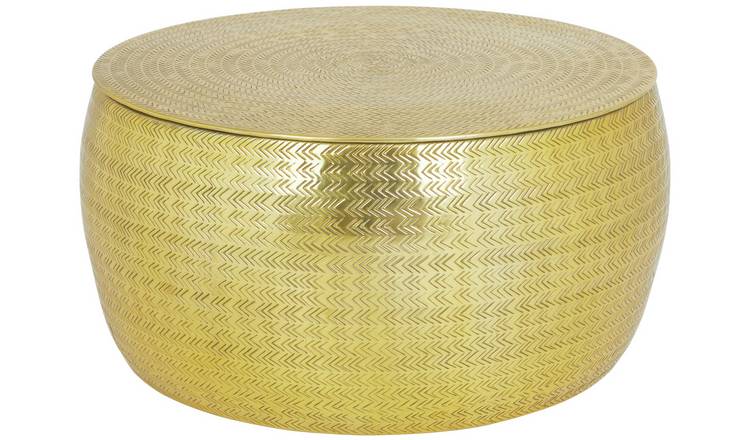 Gold barrel deals coffee table