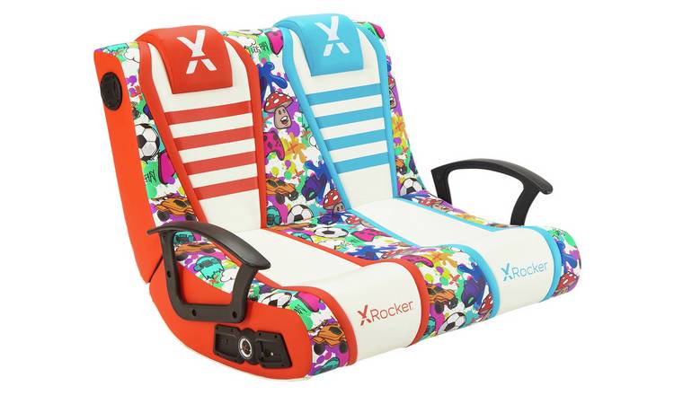 X Rocker Dual Rocker 2.1 Audio Junior Gaming Chair Graffiti