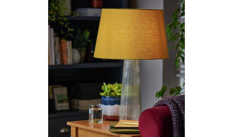 Ochre table cheap lamp shade