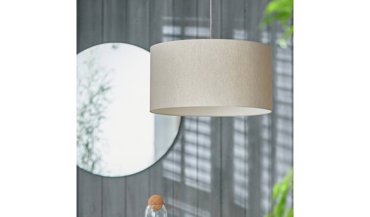 White linen hot sale drum shade