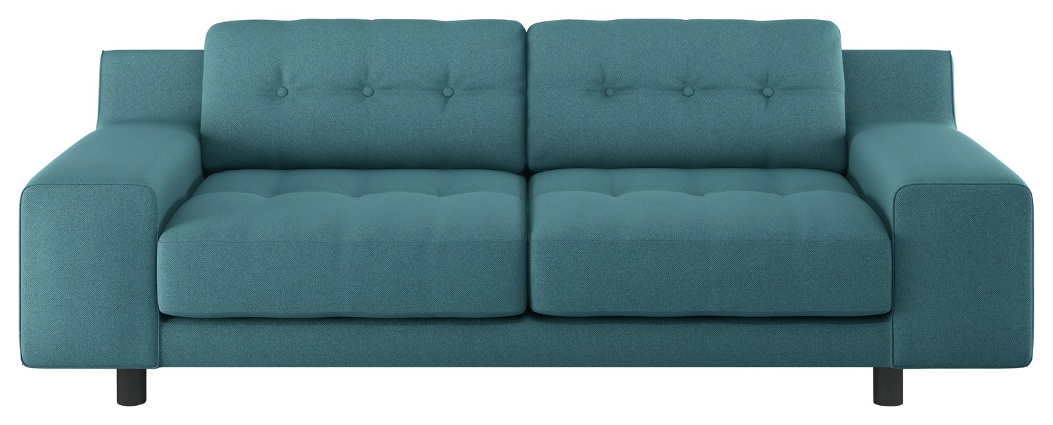Habitat Hendricks Fabric 3 Seater Sofa - Teal
