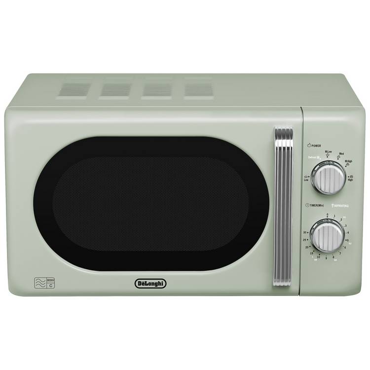 De'Longhi Argento Flora 800W Standard Microwave - Sage Green 0