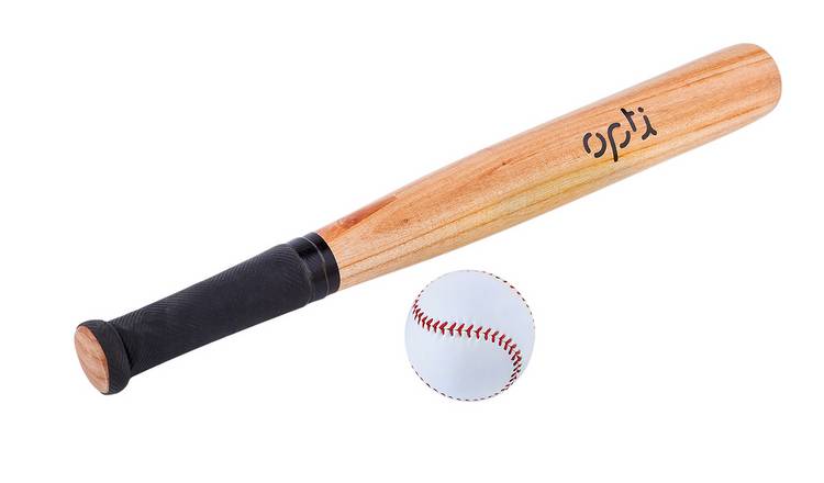 Opti Wooden Baseball Bat and Ball Set - 26 Inch