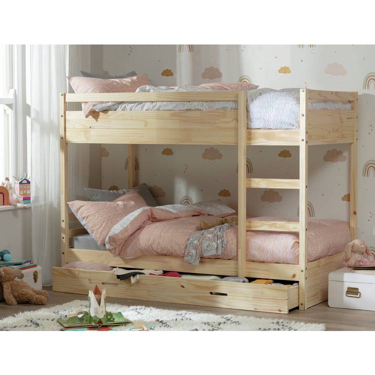 Habitat Rico Bunk Bed, Drawer & 2 Kids Mattresses - Pine 0