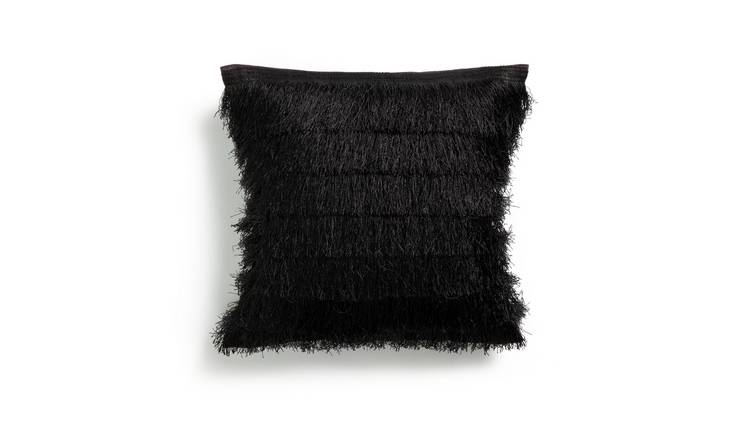 Argos Home Tassel Cushion Cover - Black - 43x43cm