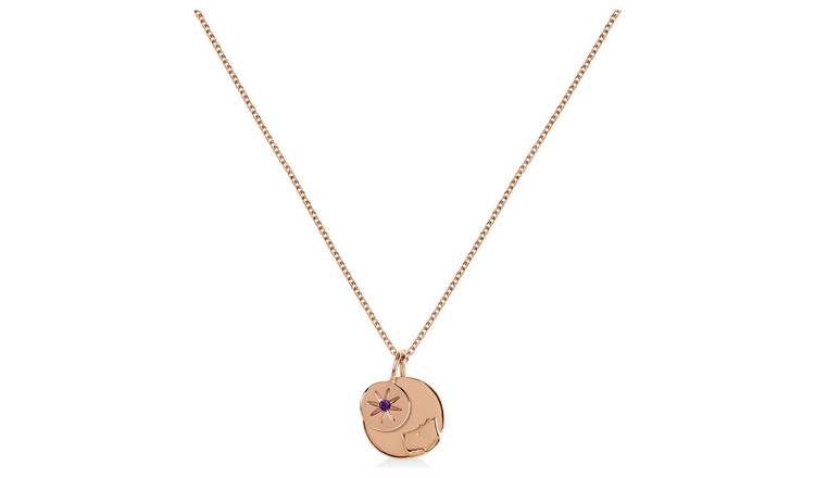 Radley 18ct Rose Gold Plated Silver Charm Pendant February