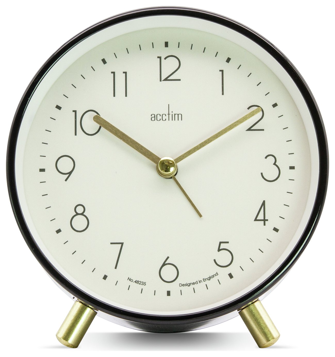 Acctim Fossen Metal Alarm Clock - Black