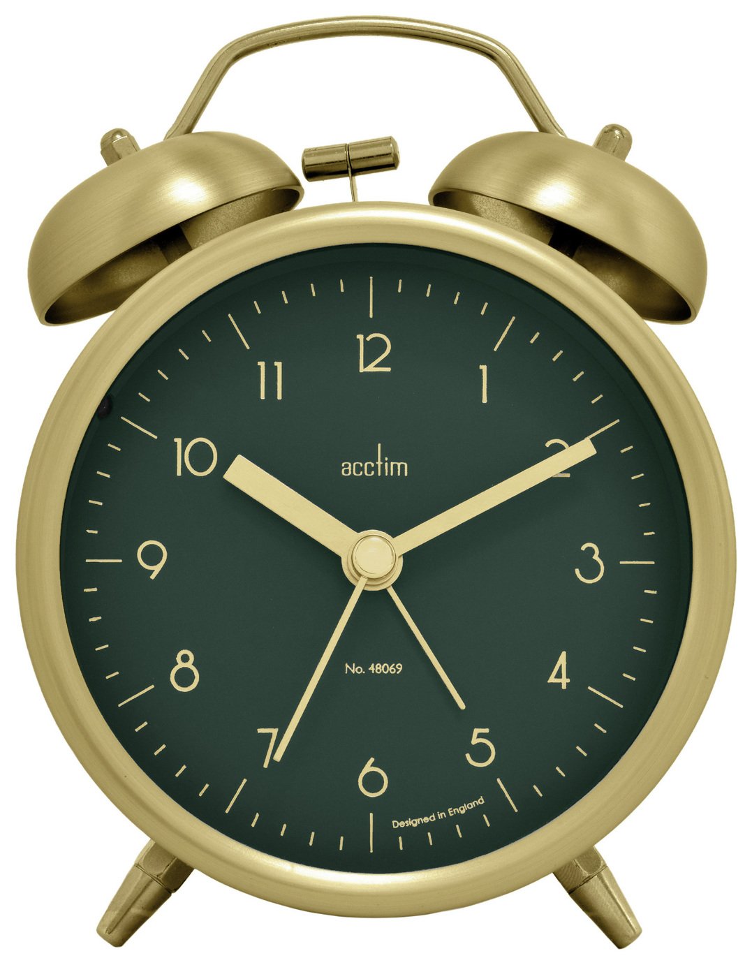 Acctim Aksel Double Bell Alarm Clock - Brass
