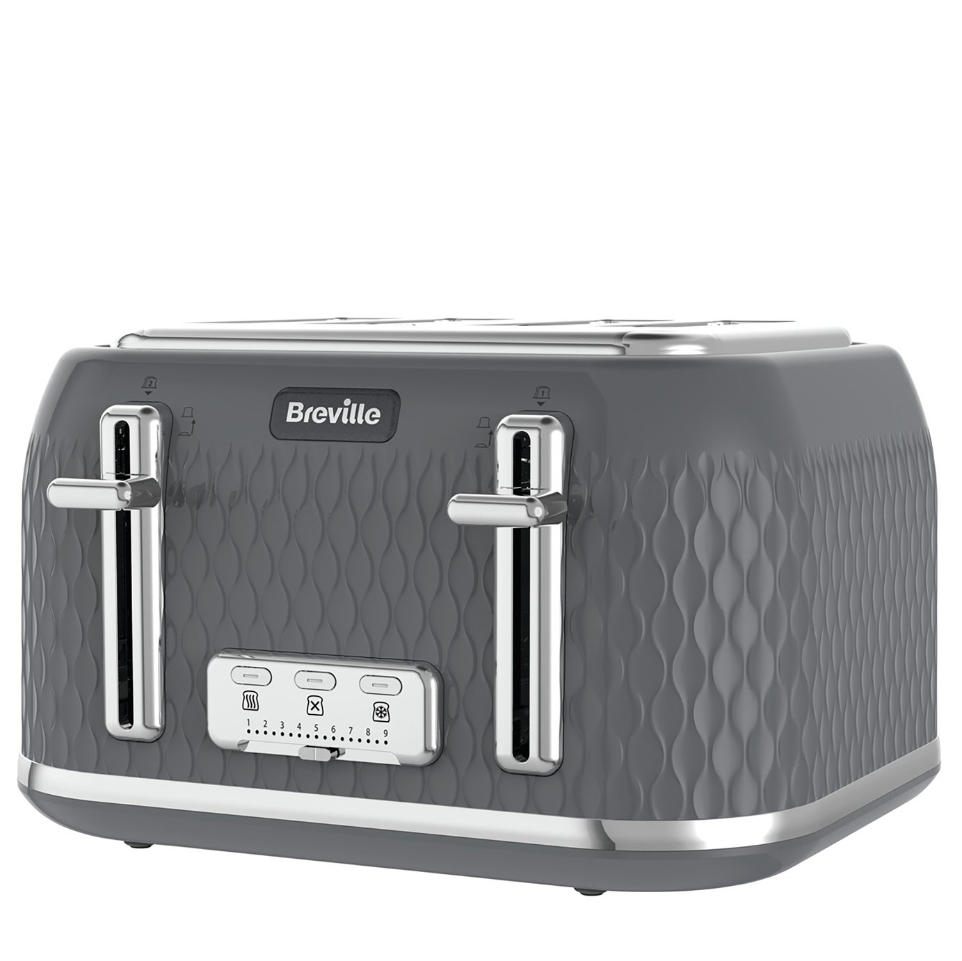 Breville VTR013 Curve 4 Slice Toaster - Grey and Chrome