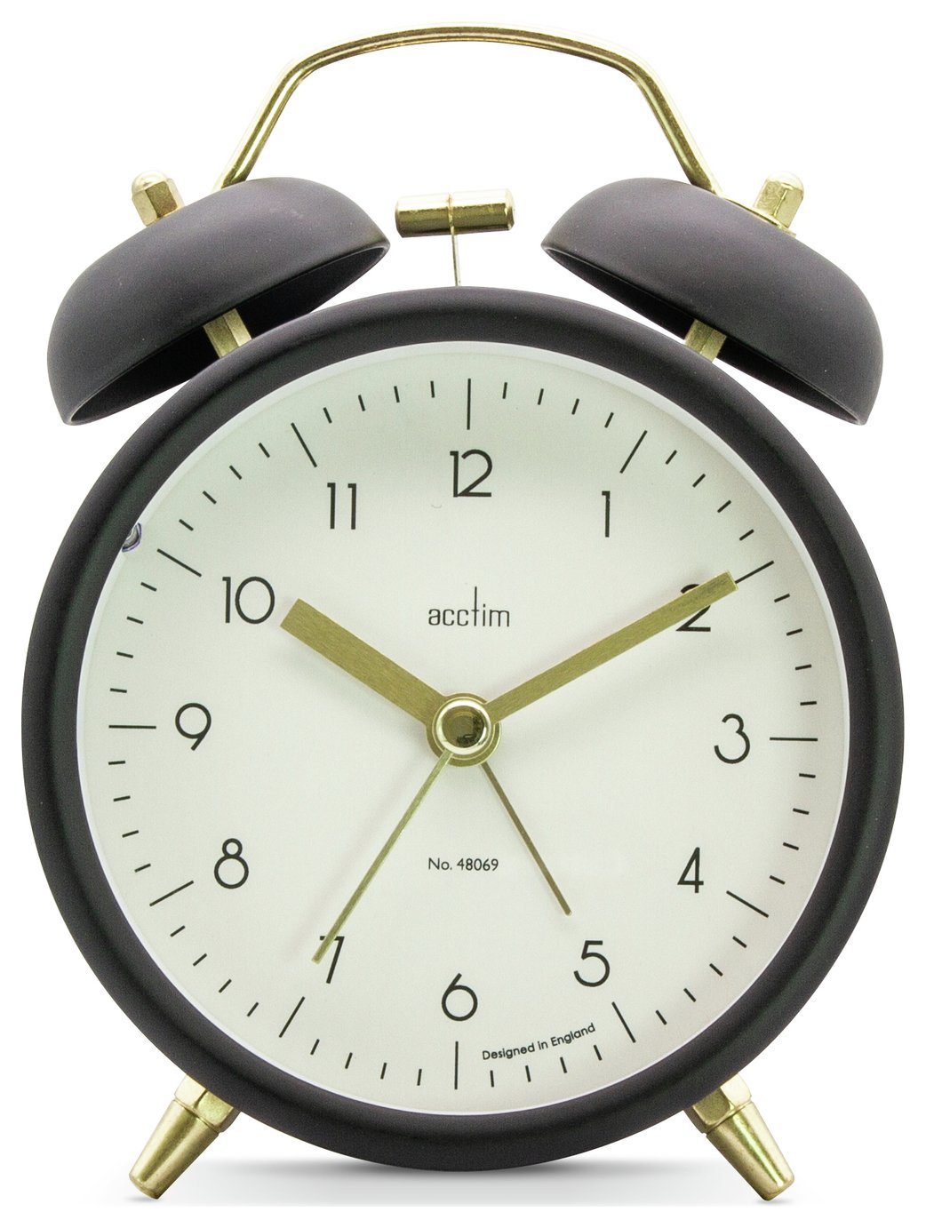 Acctim Aksel Double Bell Alarm Clock Black