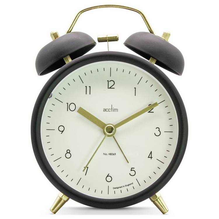 Acctim Aksel Double Bell Alarm Clock Black 0