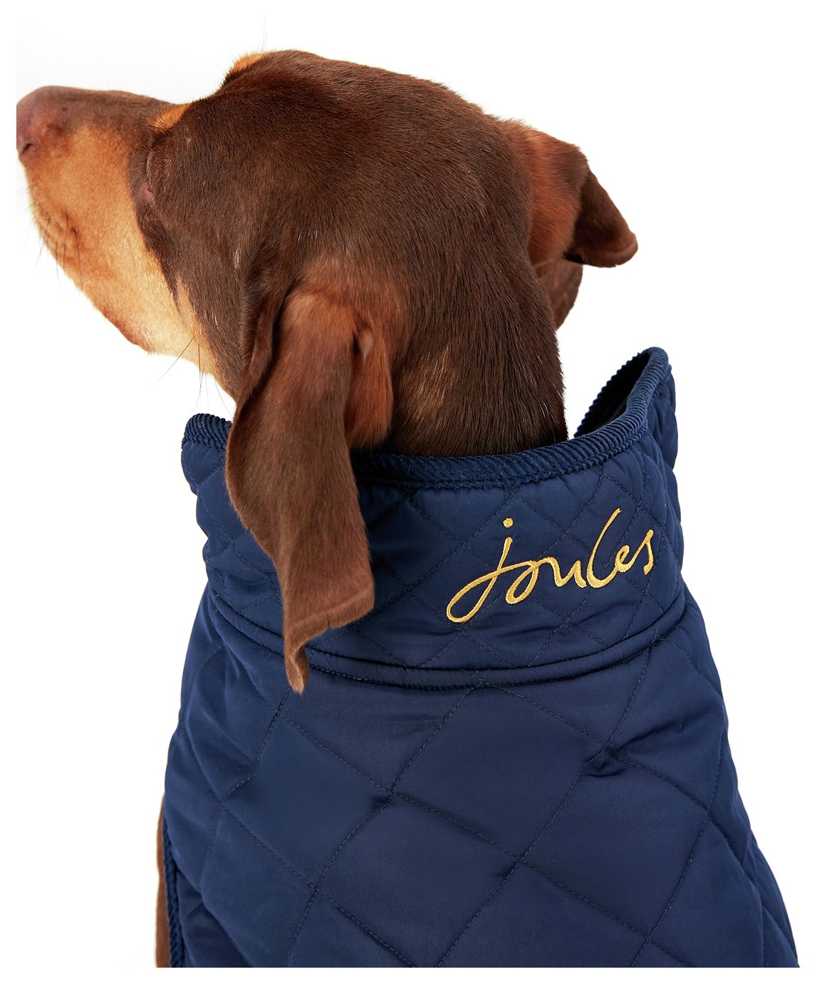 Joules Navy Diamond Quited Pet Coat - Small