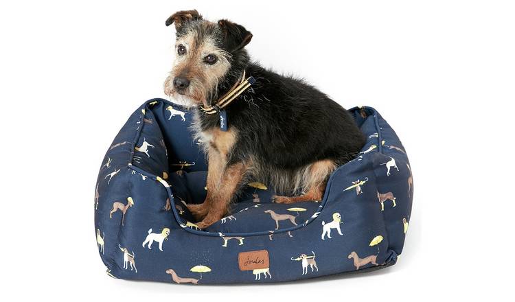 Joules Sleeping Dogs Print Dog Box Bed - Small