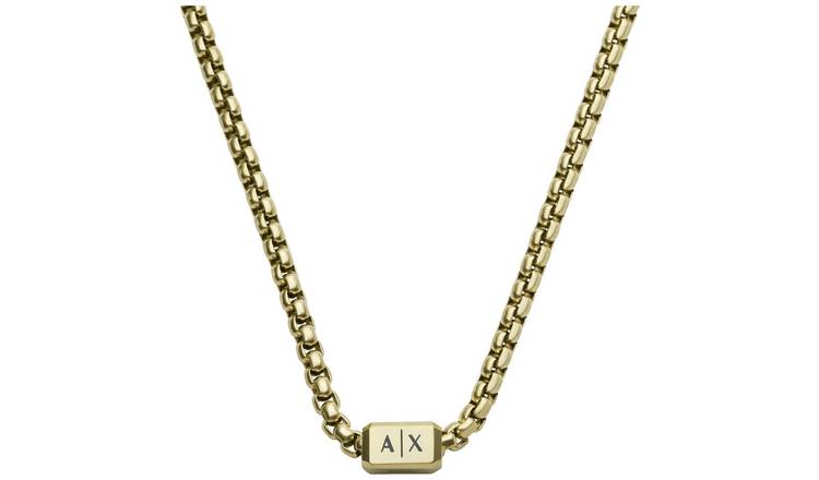 Armani Exchange Men's Gold Stainless Steel Chain Necklace