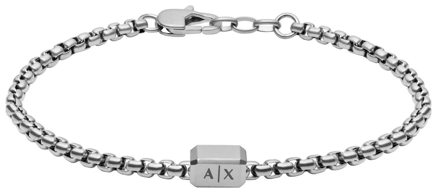 mens silver bracelets armani