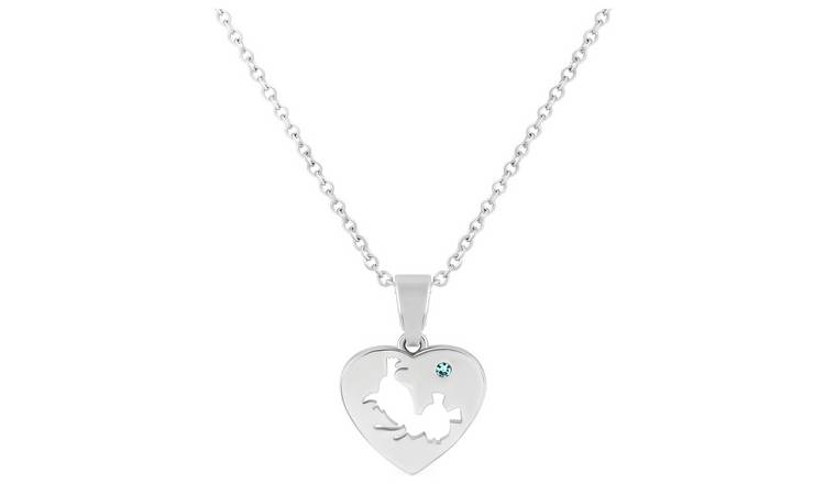 Disney Silver Plated Crystal Olaf Carded Pendant Necklace