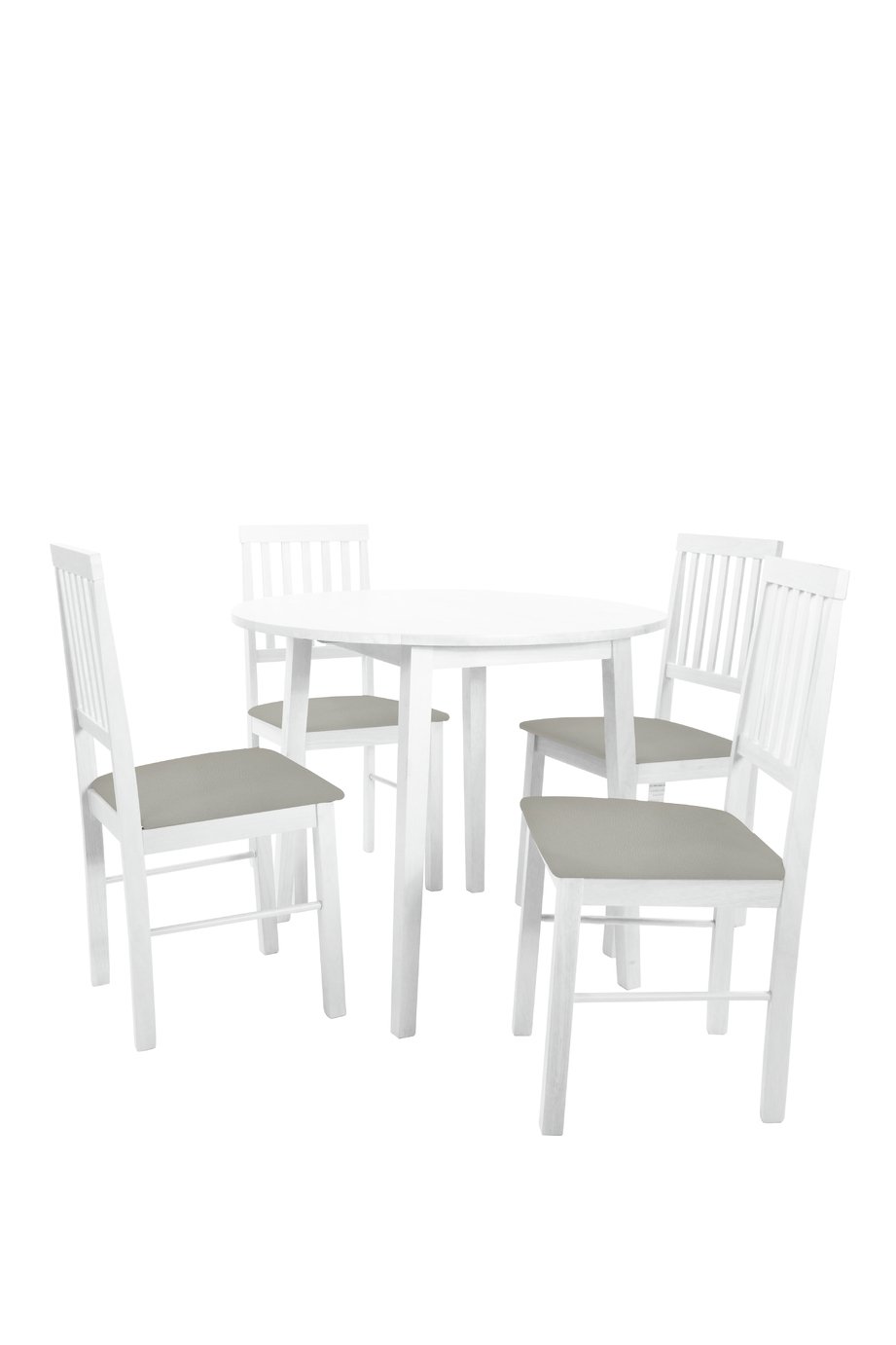 Argos Home Kendal Solid Wood Table & 4 White Chairs
