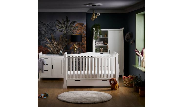 Buy Obaby Stamford Luxe Sleigh 3 Piece Nursery Set White Nursery furniture sets Argos