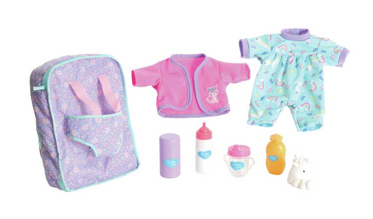 Chad Valley Babies to Love dolls Backpack & 7 piece accessories outfit,dummy 