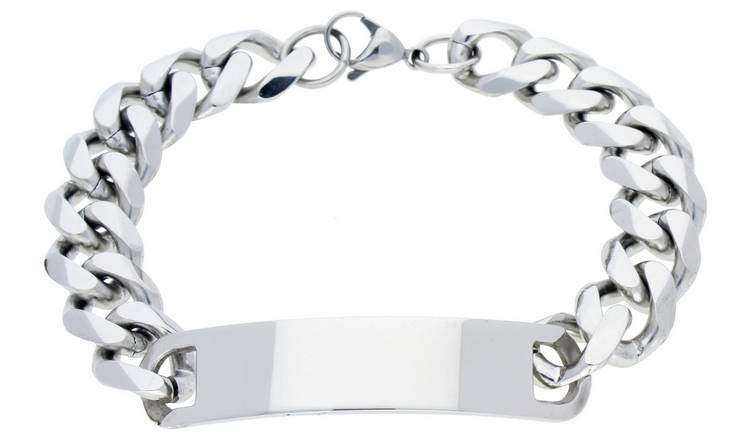 Silver Plated Men's Personalised Curb ID Bracelet