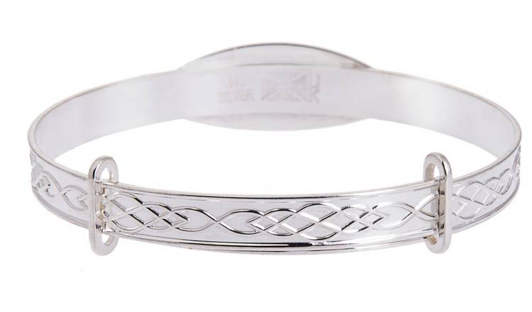 Buy Sterling Silver Kids Personalised Cubic Zirconia Baby Bangle