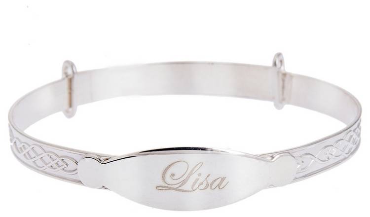 Personalised silver clearance bangle baby