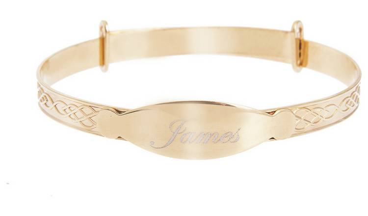 9ct Gold Plated Sterling Silver Kid's Personalised ID Bangle