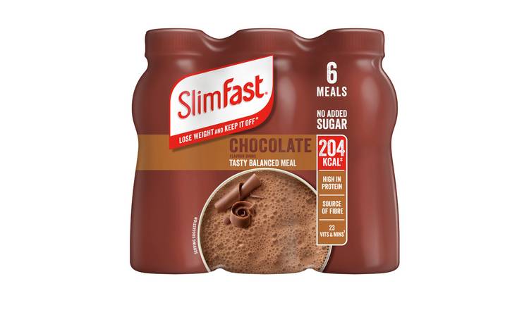 SlimFast Chunky Chocolate Ready To Drink Shakes 6x325ml
