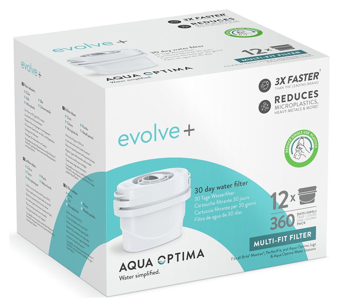 Aqua Optima Evolve Plus Water Filter Cartridges - Pack of 12