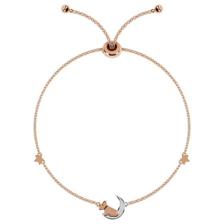 Radley 18ct Rose Gold Silver Plated Moon and Star Bracelet 0