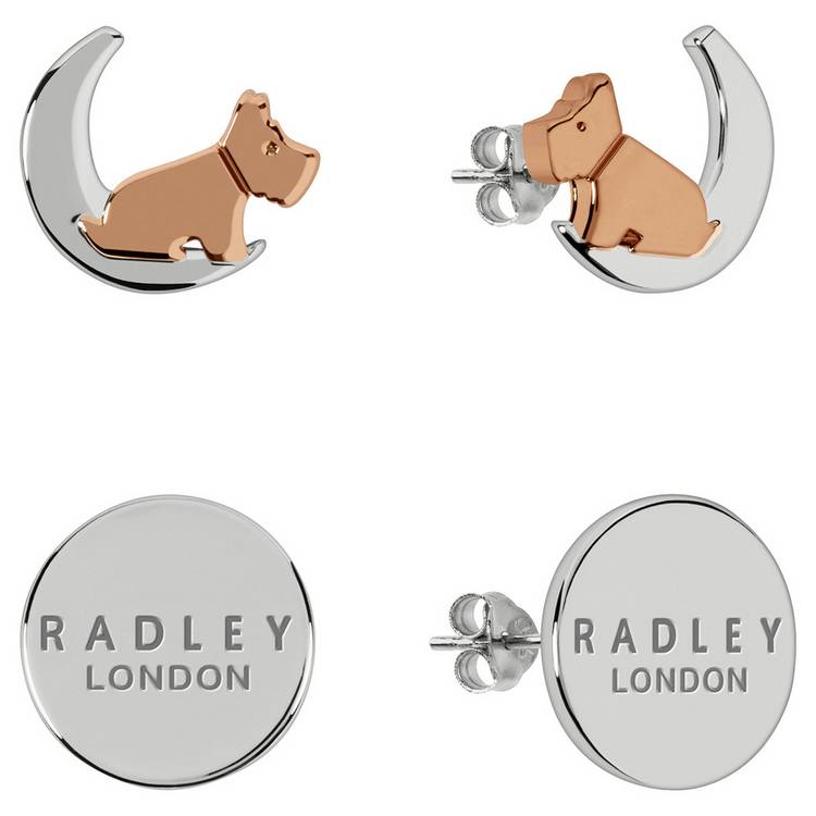 Radley 18ct Rose Gold Silver Plated Celestial Stud Earrings 0