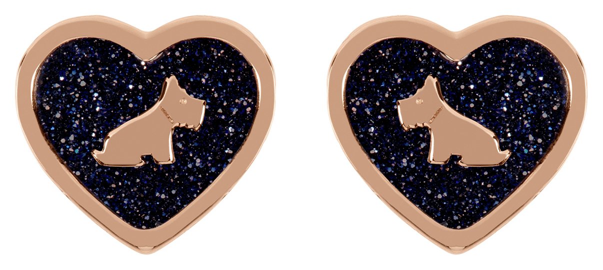 Radley 18ct Rose Gold Plated Sterling Silver Heart Earrings