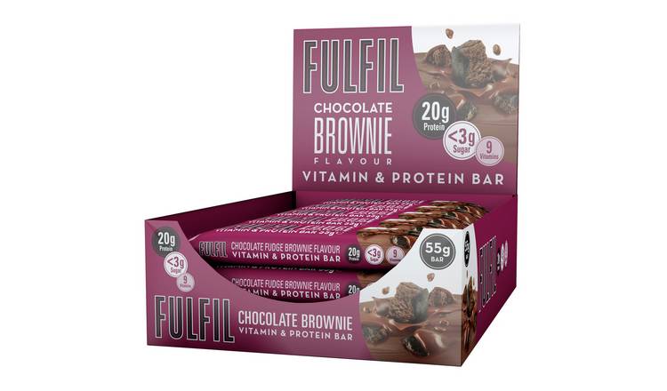 Buy FULFIL Chocolate Brownie Vitamin and Protein Bars 15 x 55g Energy and preworkout