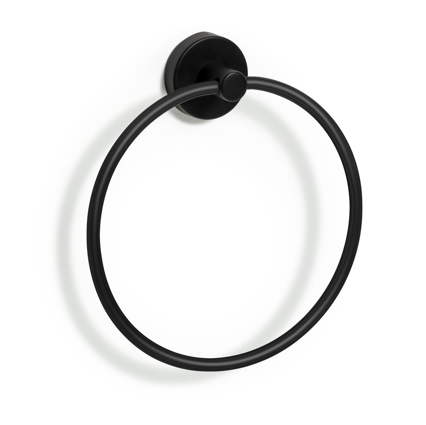 Habitat Wall Mounted Towel Ring - Matt Black