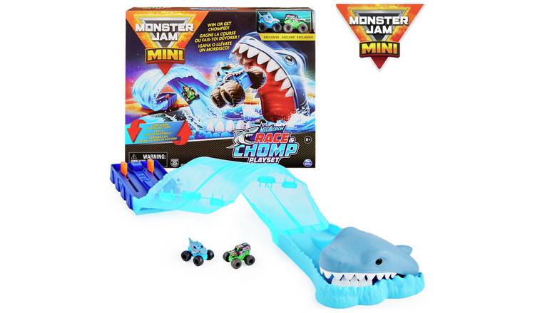 Monster Jam 1:64 Mini Megalodon Race & Chomp Playset