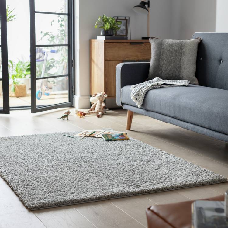 Habitat Cosy Dove Grey Shaggy Rug - 100x60cm 0