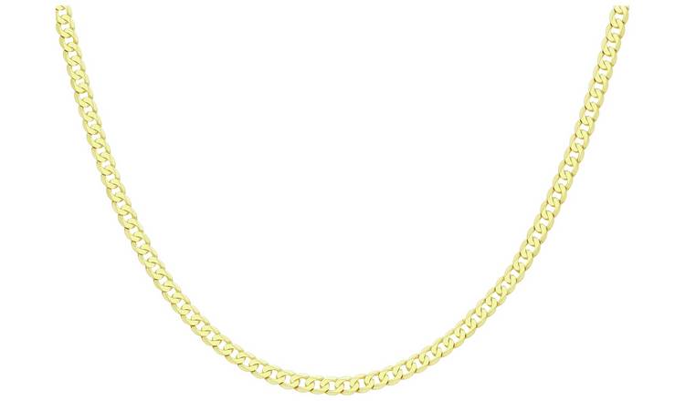 Buy Revere 9ct Yellow Gold Italian Diamond Cut Curb Chain | Womens ...