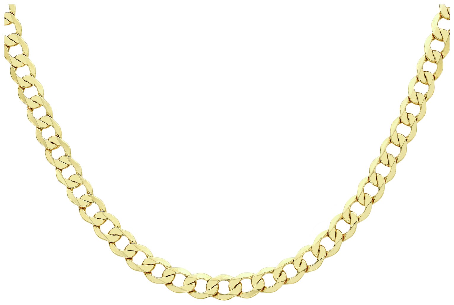 9ct Yellow Gold Italian Diamond Cut Curb 24 Inch Chain