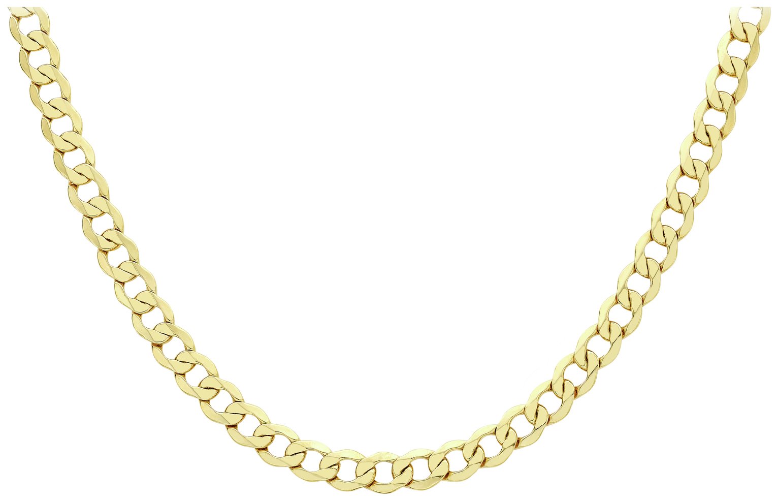 Revere 9ct Yellow Gold Italian Diamond Cut 18 Inch Chain