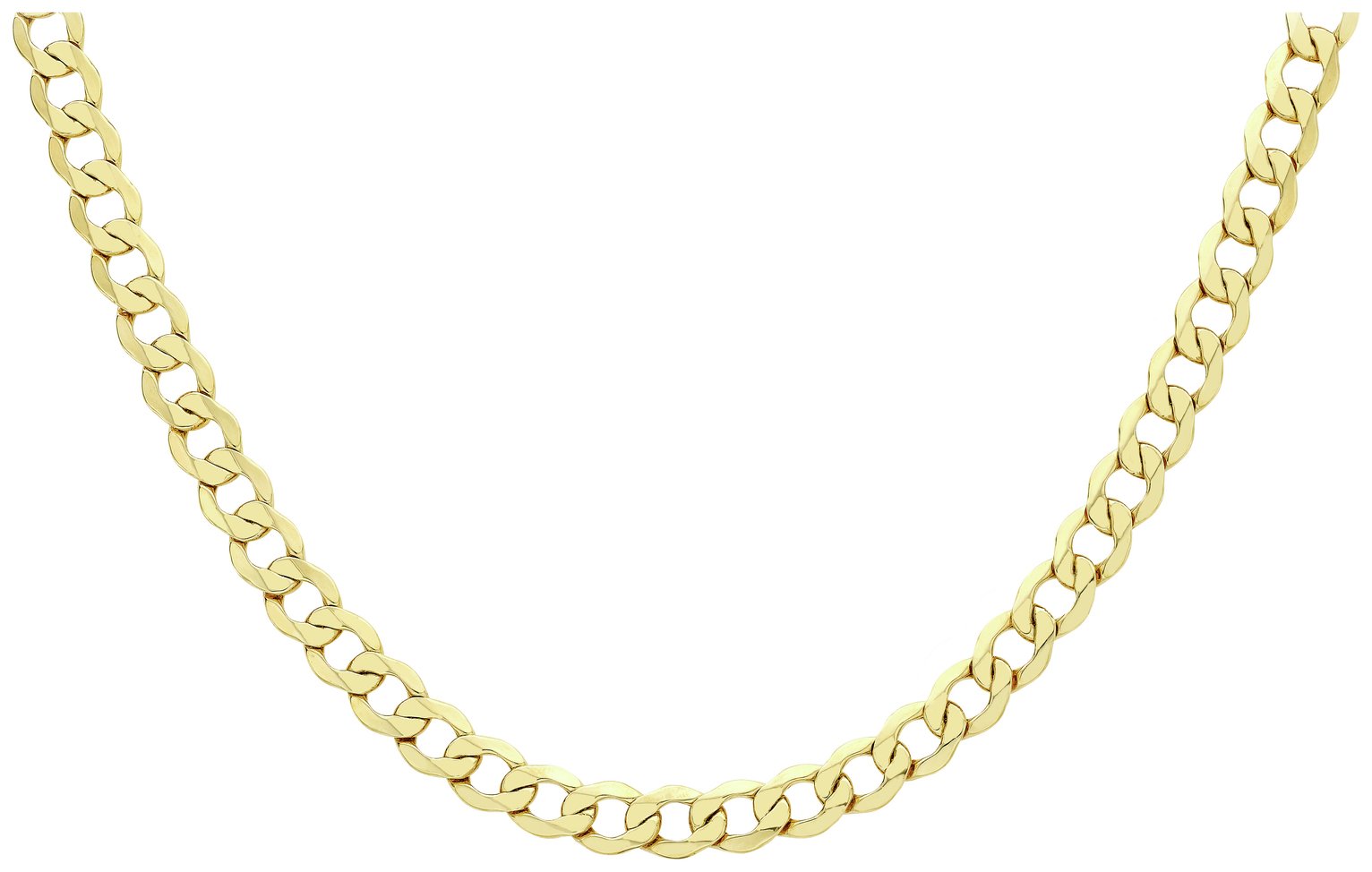 9ct Yellow Gold Italian Diamond Cut Curb 22 Inch Chain