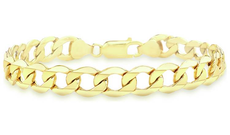 Buy 9ct Gold Italian Diamond Cut Curb Link 8 Inch Bracelet Argos